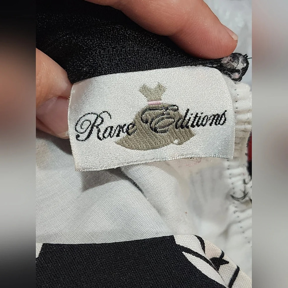 Rare Editions halter black and white floral dress with tulle hem Size 4T - Picture 5 of 9